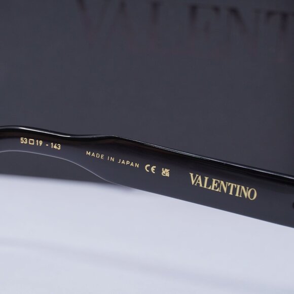 Valentino V-SHARP VLS-134A Rectangle Sunglasses - Shiny Black\Green - Picture 7 of 9